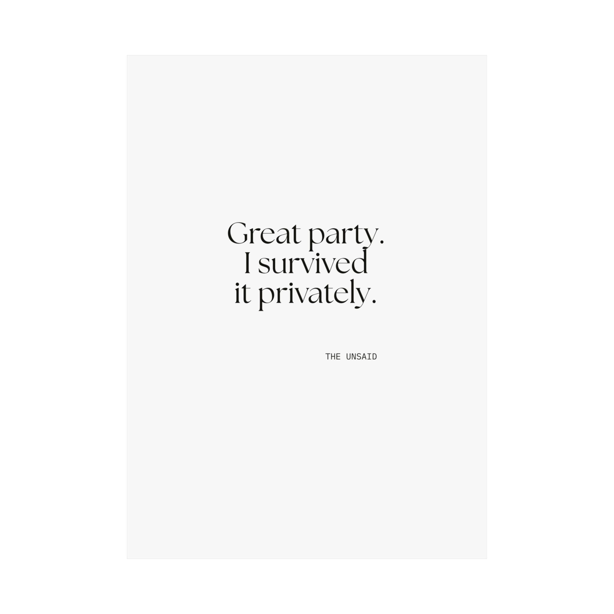 Great party. I survived it privately - Poster - For Introverts