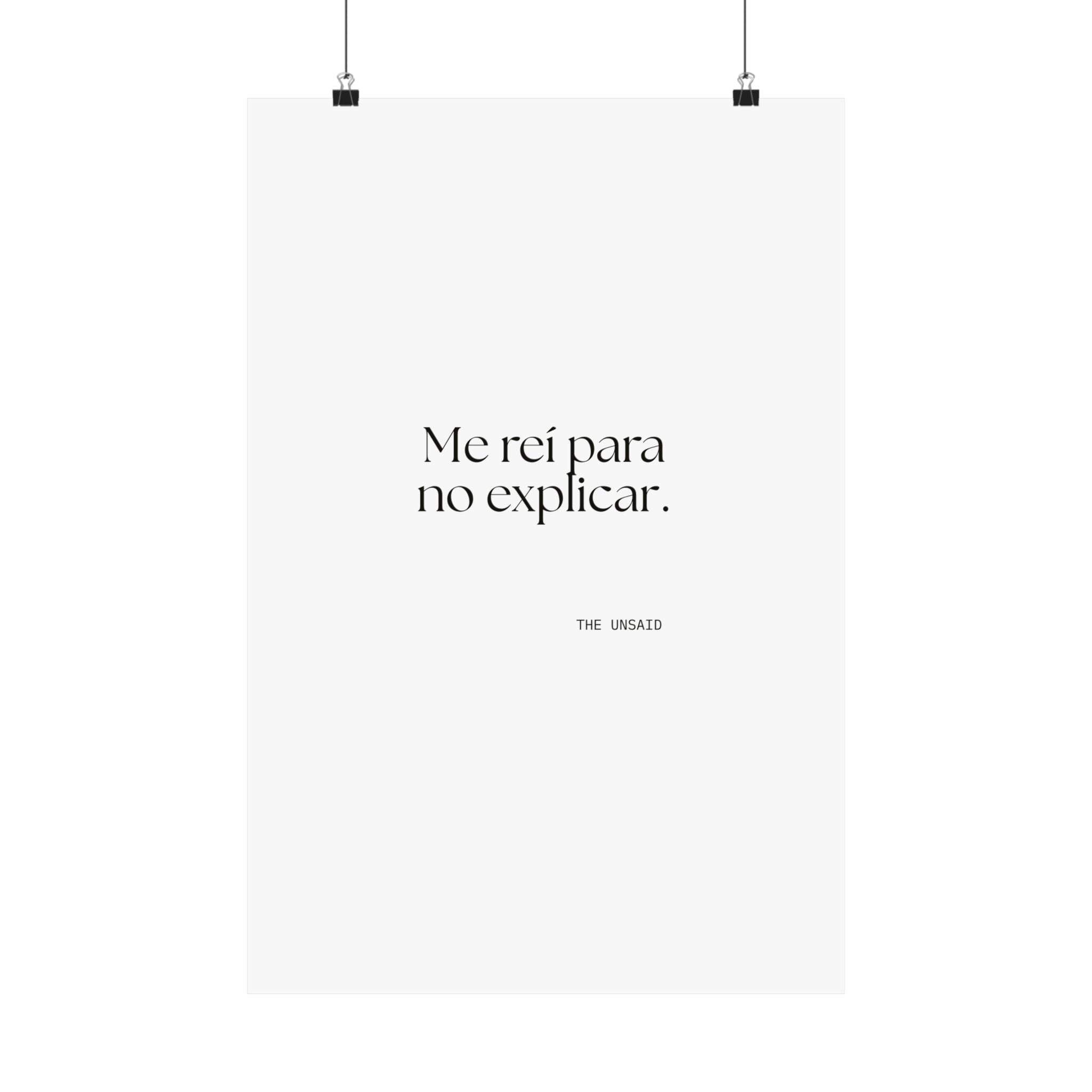 Me reí para no explicar - Poster - En Español