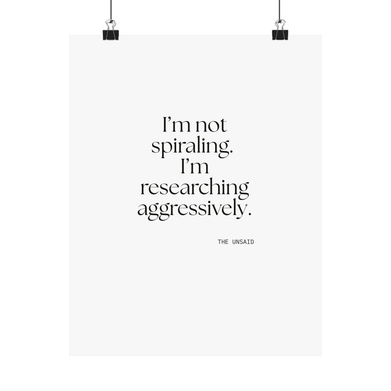 Poster — I’m not spiraling. I’m researching aggressively.