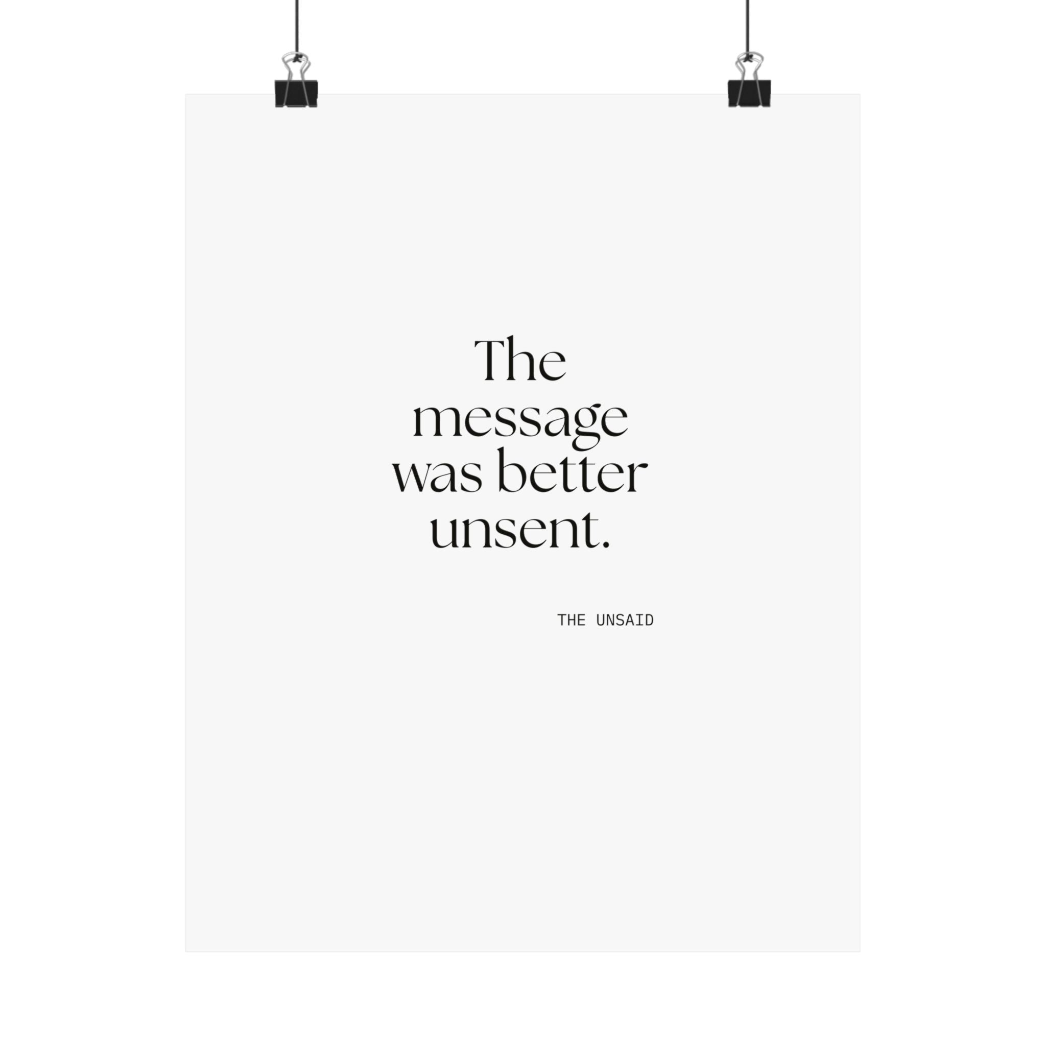 The message was better unsent - Poster - For Overthinkers