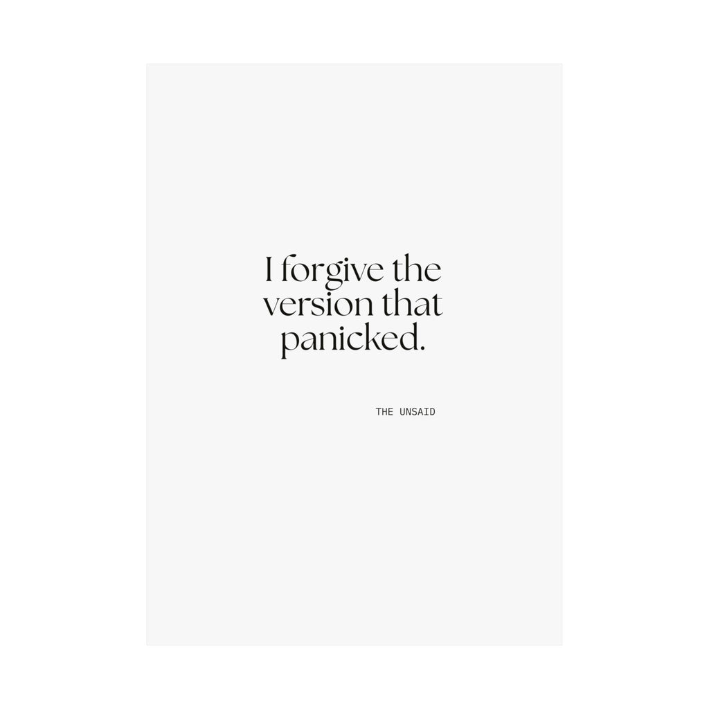I forgive the version that panicked - Poster - Dry Humor
