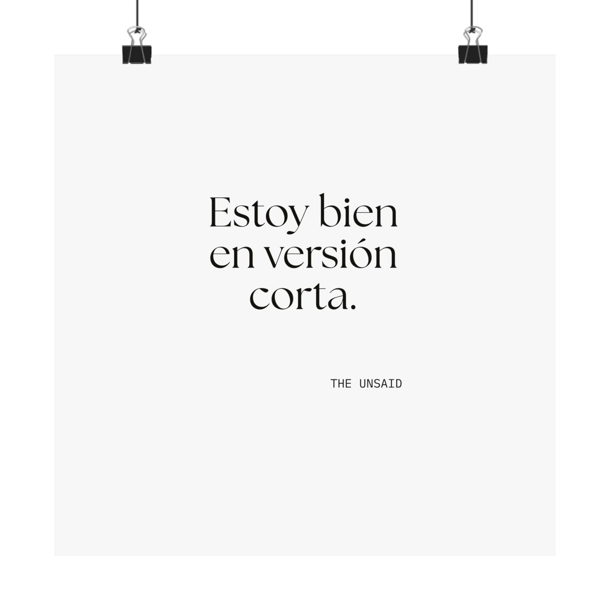 Estoy bien en versión corta - Poster - En Español