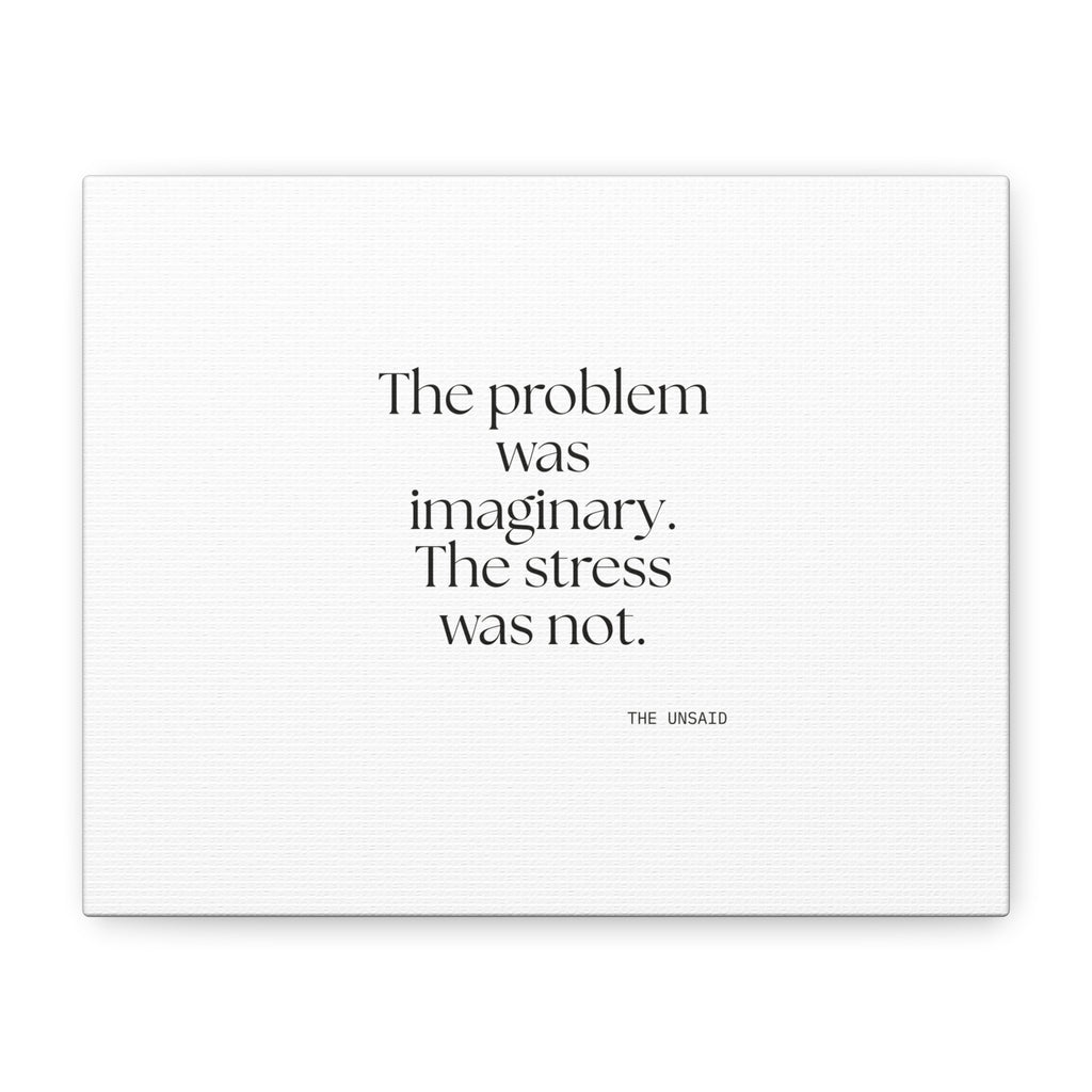The problem was imaginary. The stress was not - Canvas Print - For Overthinkers