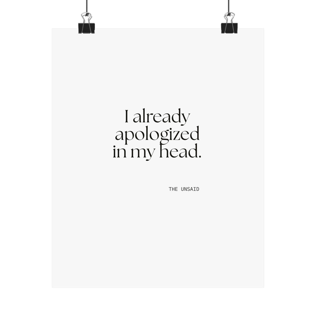 I already apologized in my head - Poster - For Overthinkers