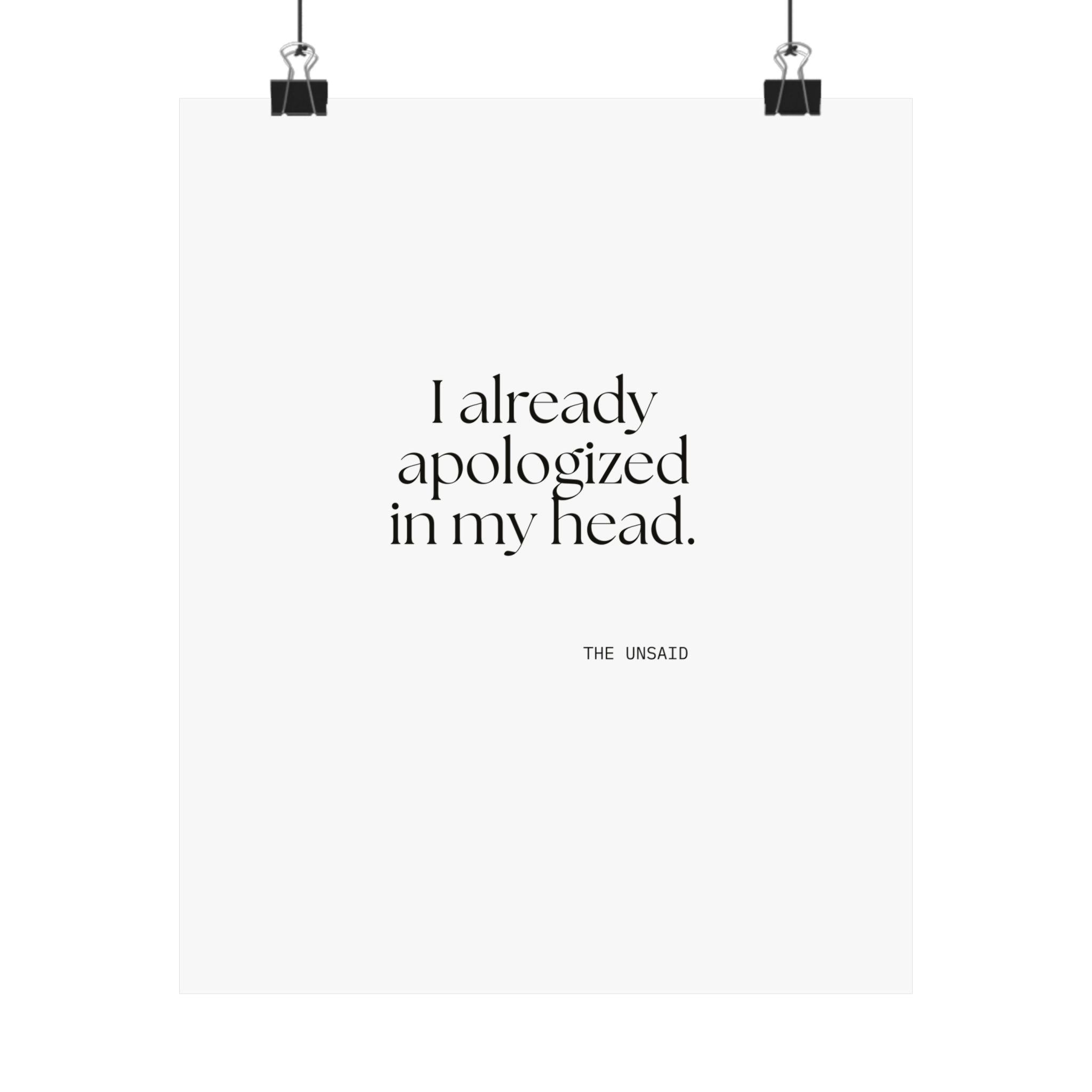 I already apologized in my head - Poster - For Overthinkers