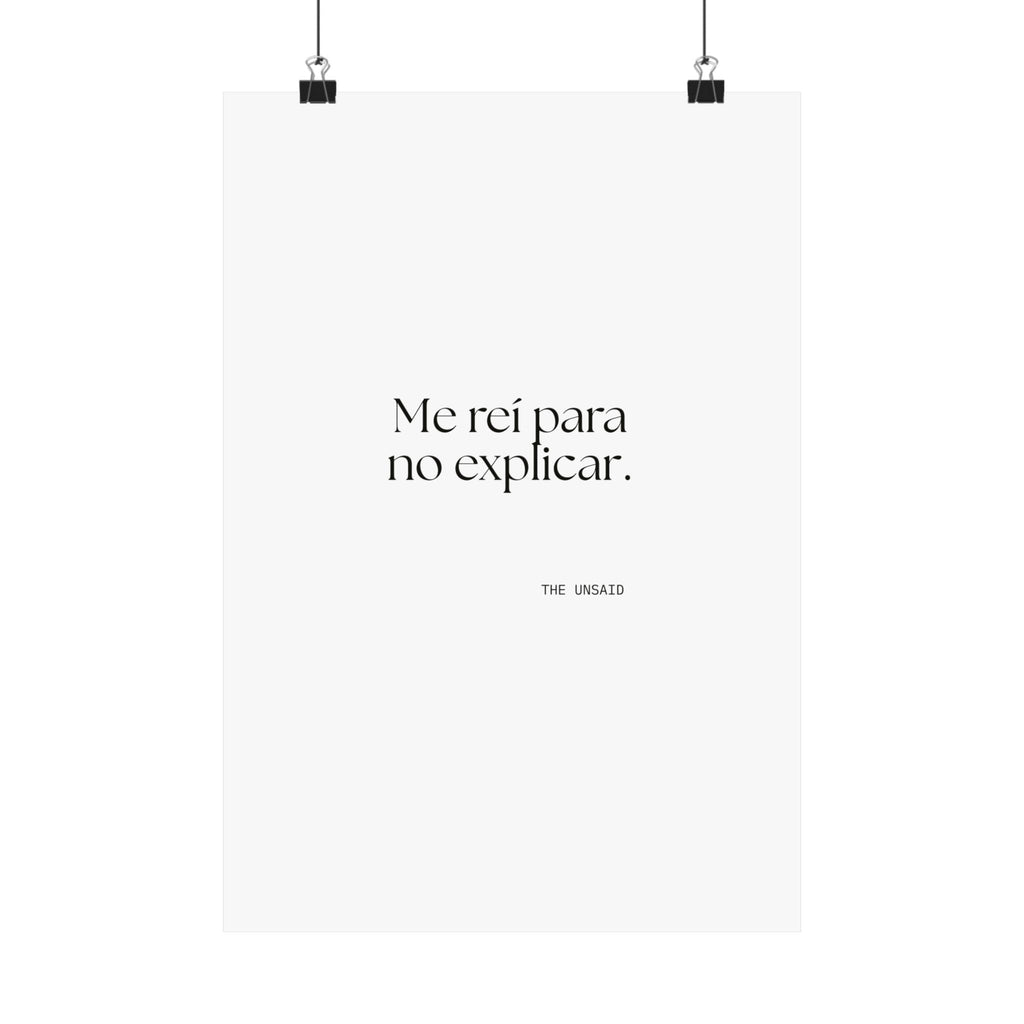 Me reí para no explicar - Poster - En Español