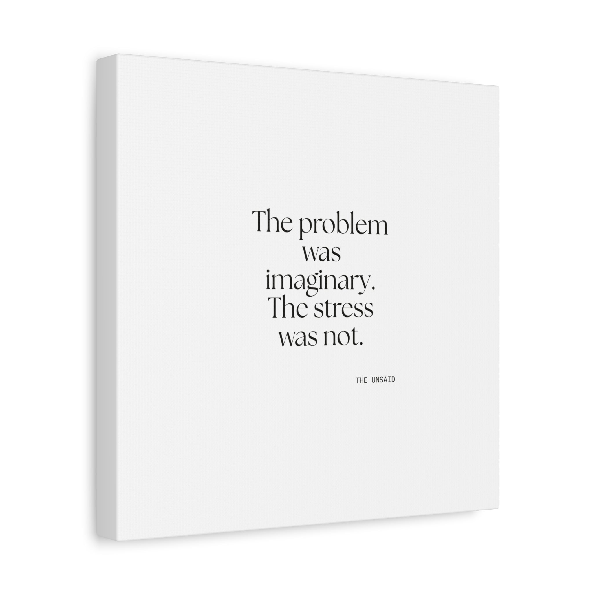 The problem was imaginary. The stress was not - Canvas Print - For Overthinkers