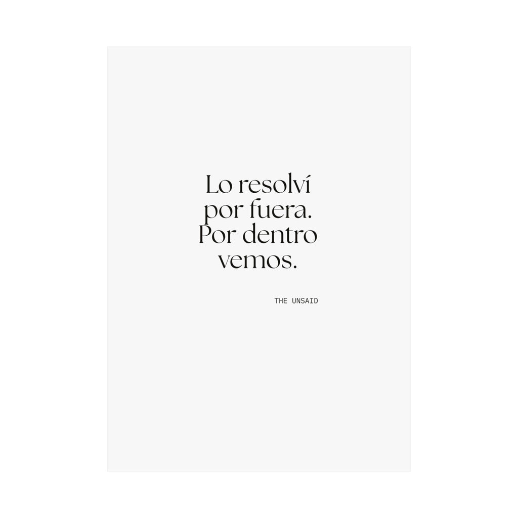 Lo resolví por fuera. Por dentro vemos - Poster - En Español