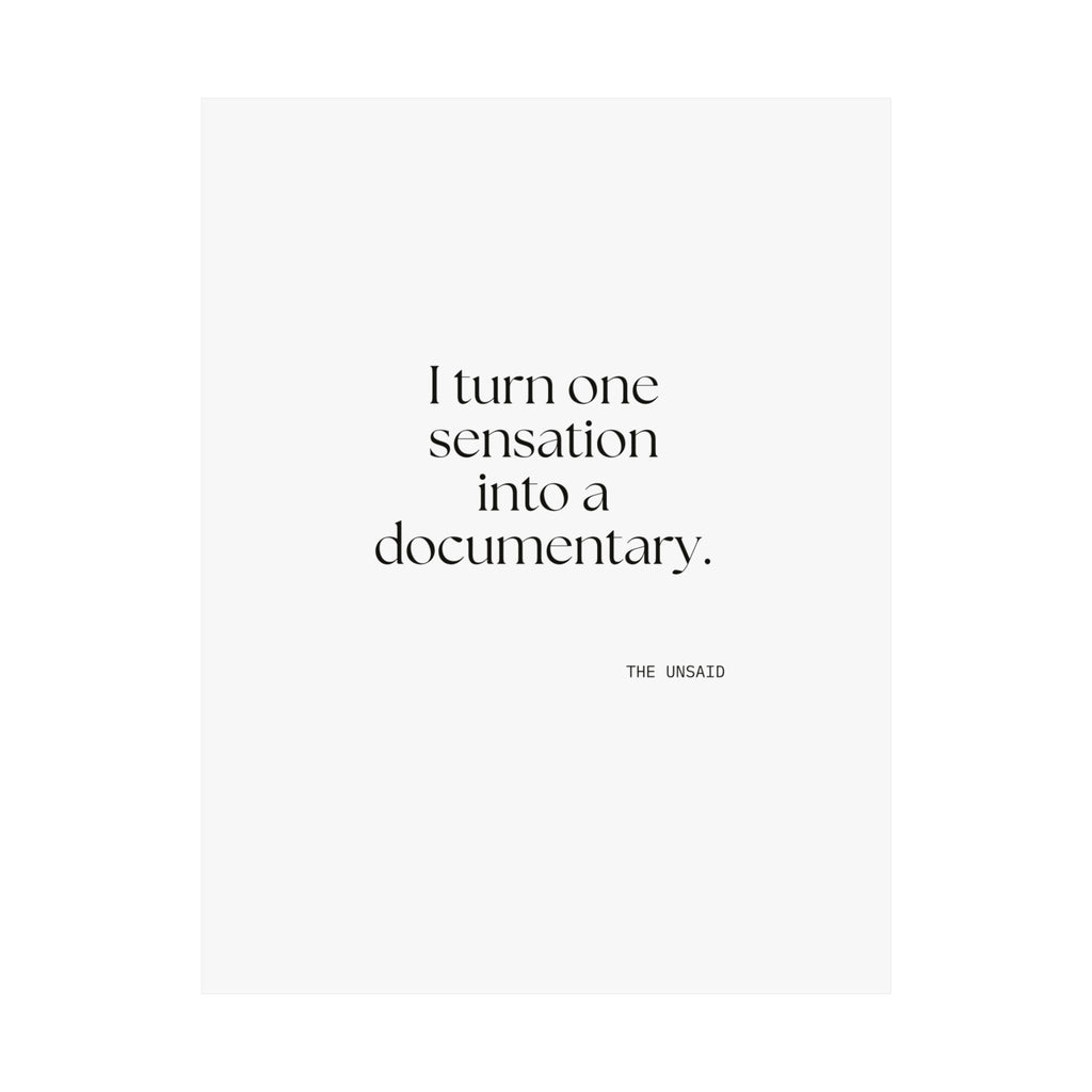 I turned one sensation into a documentary - Poster - For Overthinkers