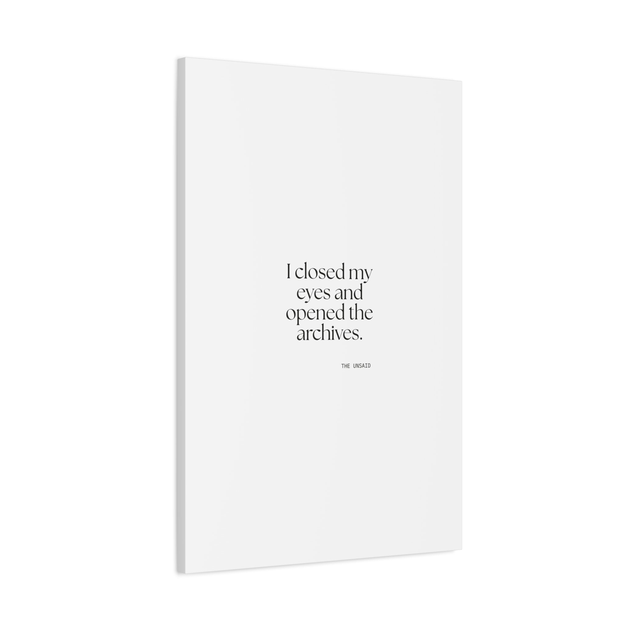 I closed my eyes and opened the archives - Canvas Print - For Overthinkers