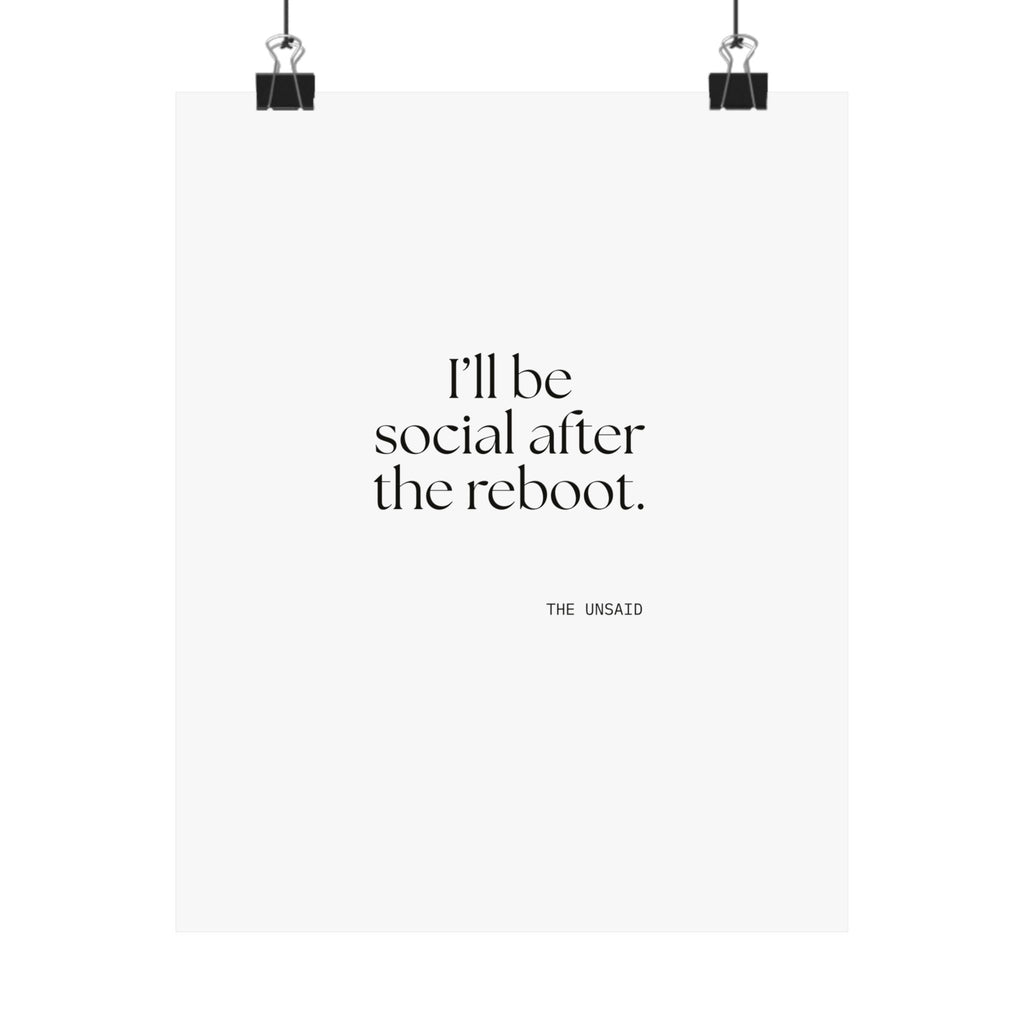 I’ll be social after the reboot - Poster - For Introverts