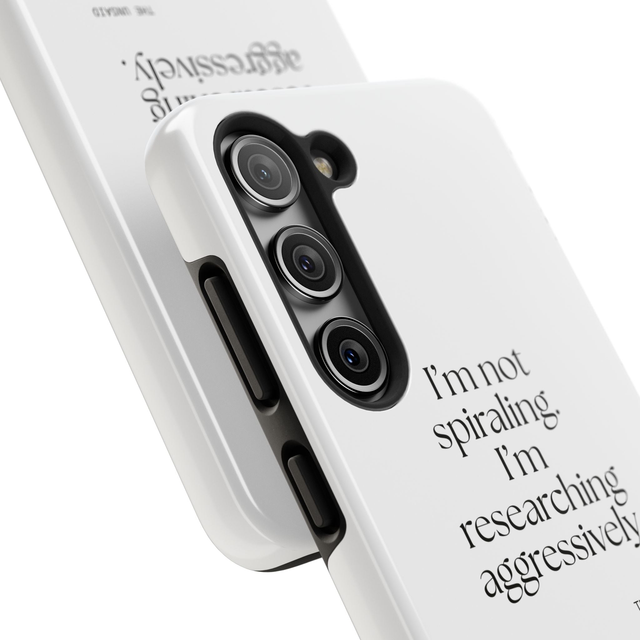 I’m not spiraling. I’m researching aggressively - Tough Phone Case - For Overthinkers