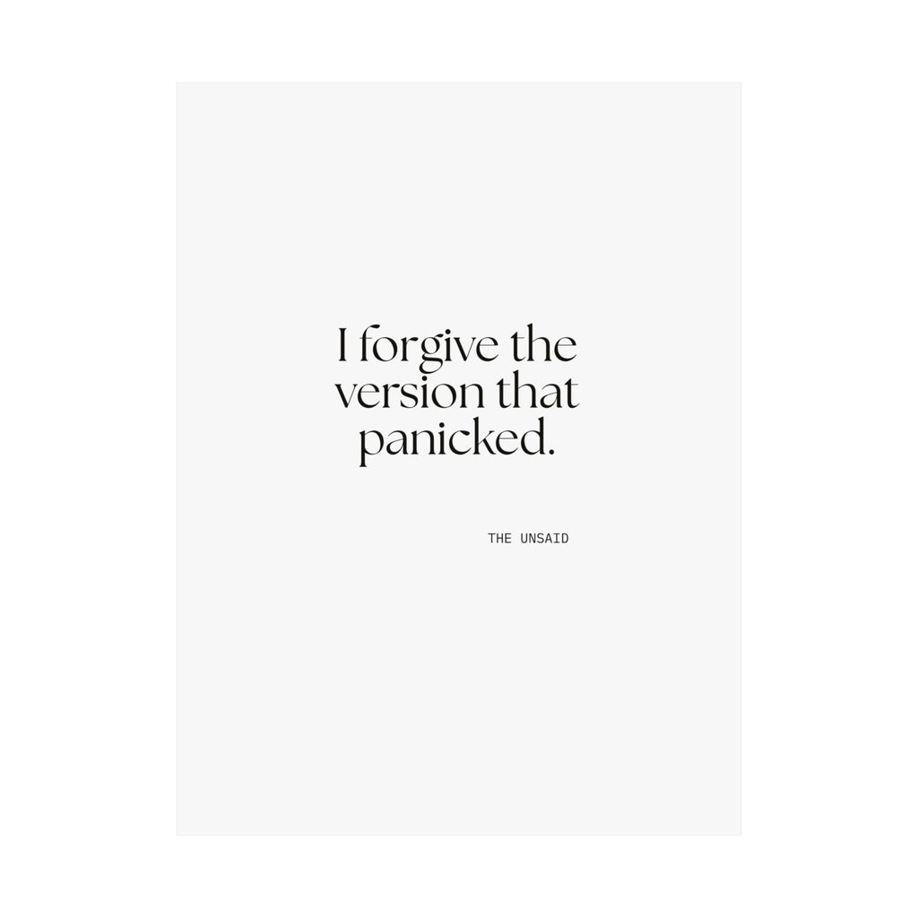 I forgive the version that panicked - Poster - Dry Humor
