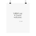 I didn’t say it. You’re welcome - Poster - Dry Humor