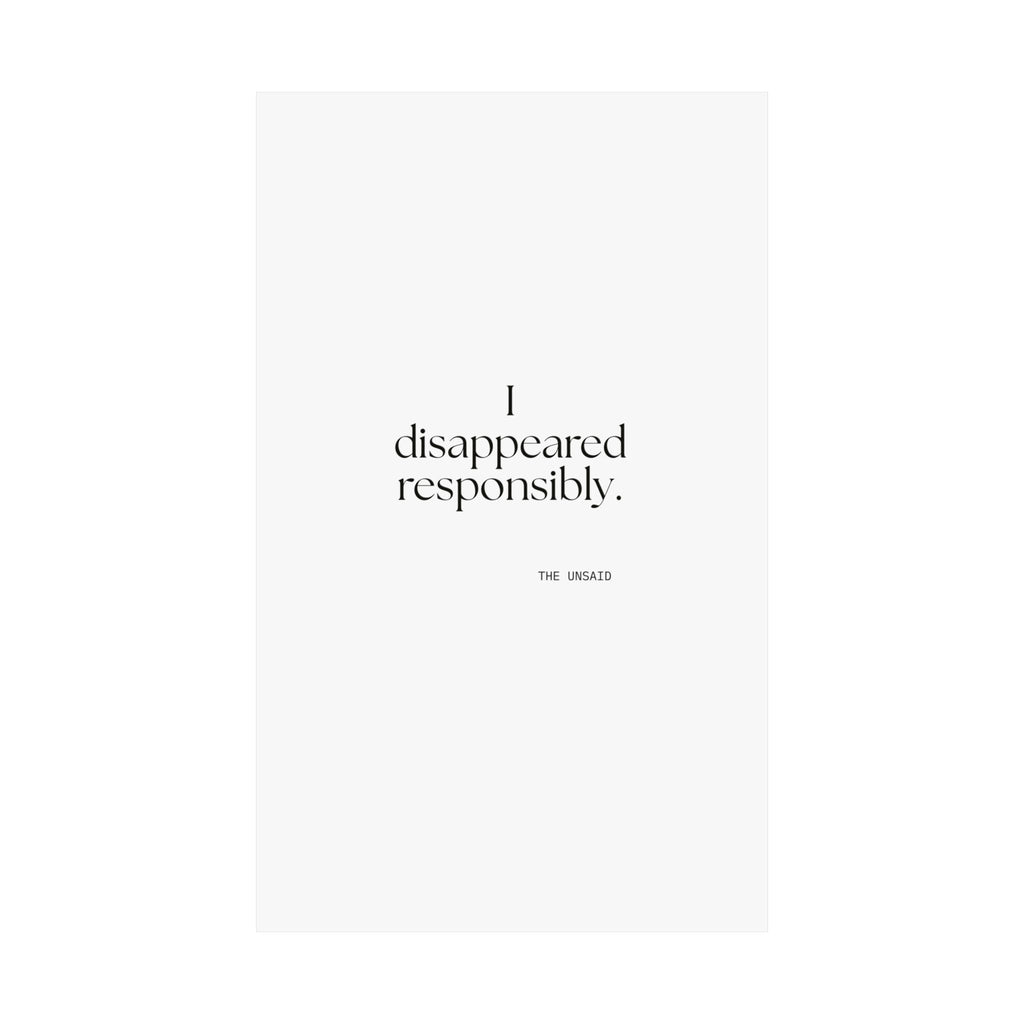 I disappeared responsibly - Poster - For Introverts