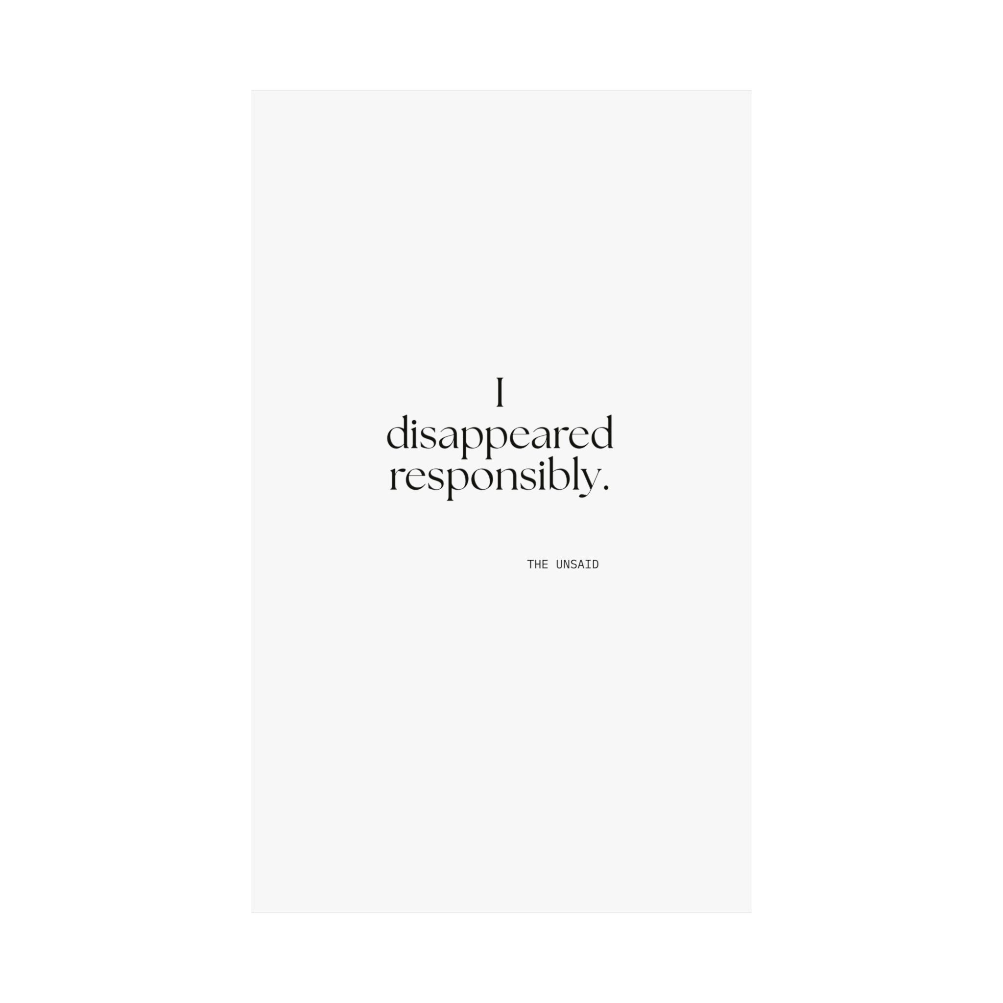 I disappeared responsibly - Poster - For Introverts
