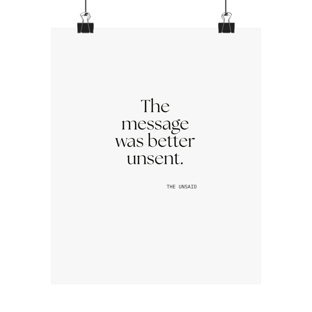 The message was better unsent - Poster - For Overthinkers