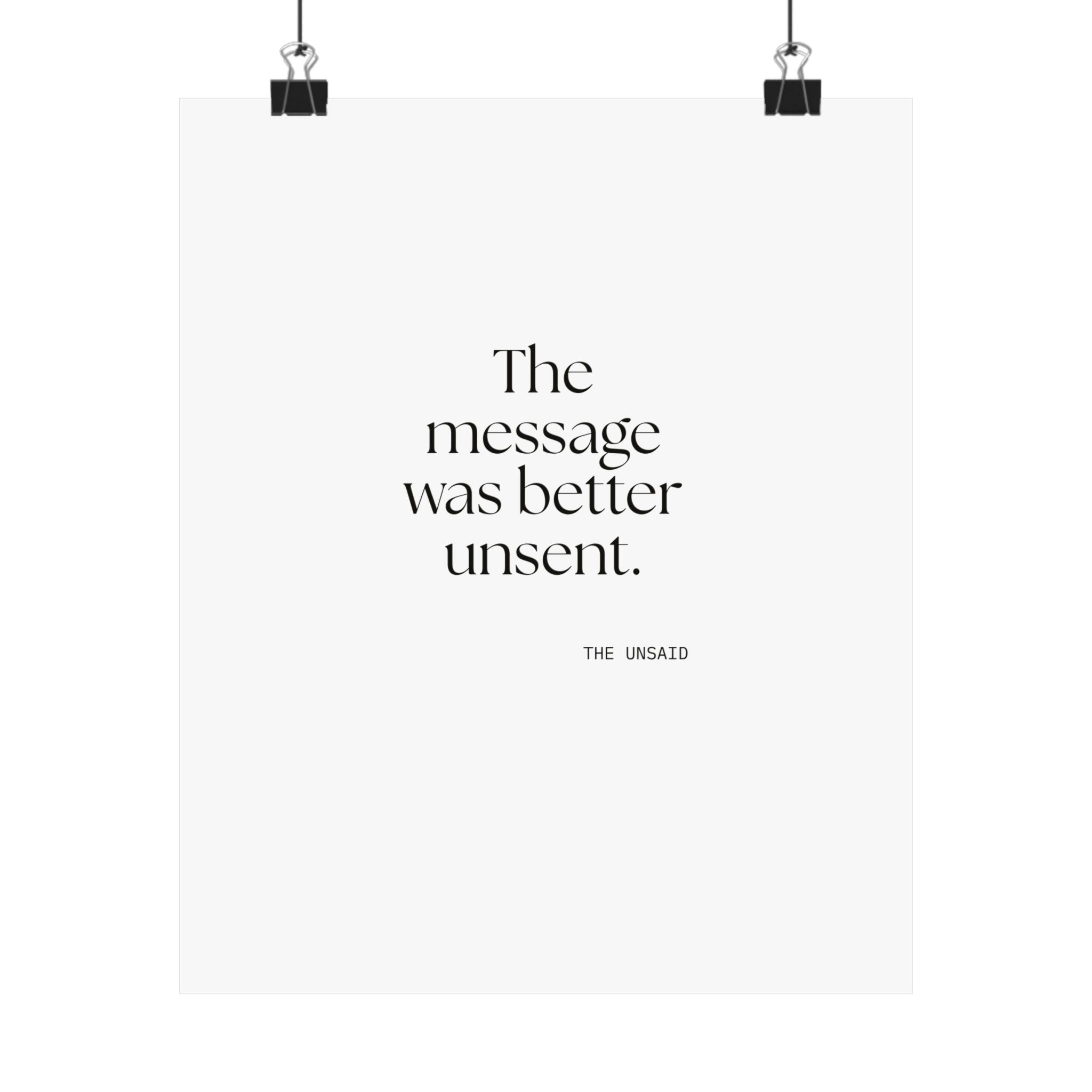 The message was better unsent - Poster - For Overthinkers