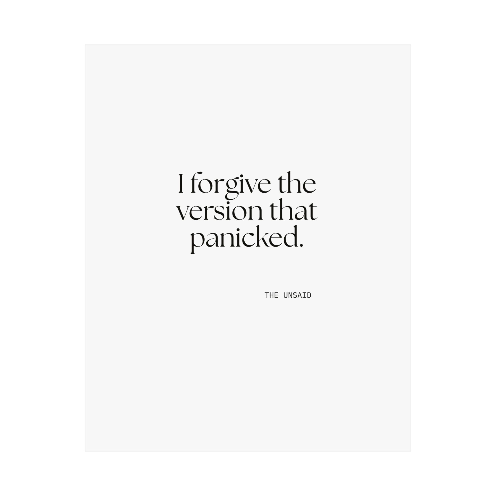 I forgive the version that panicked - Poster - Dry Humor
