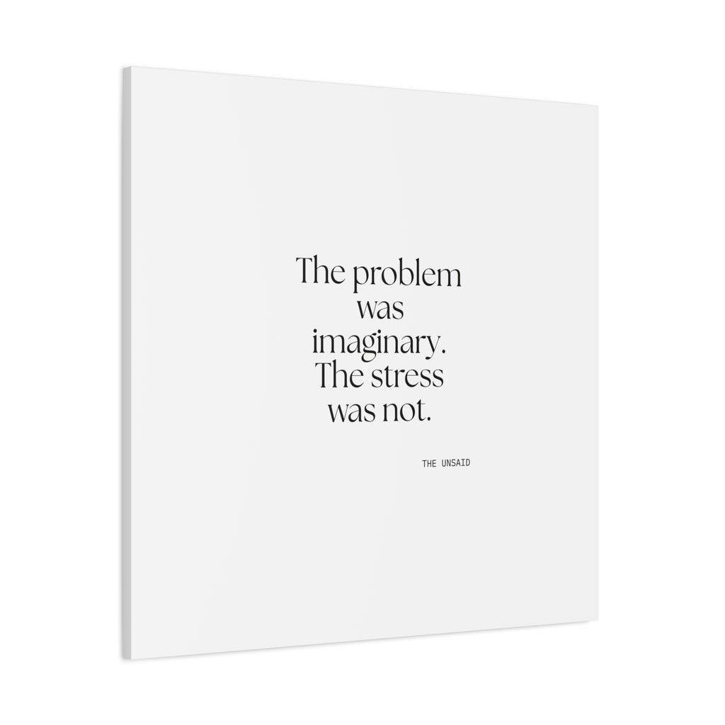 The problem was imaginary. The stress was not - Canvas Print - For Overthinkers