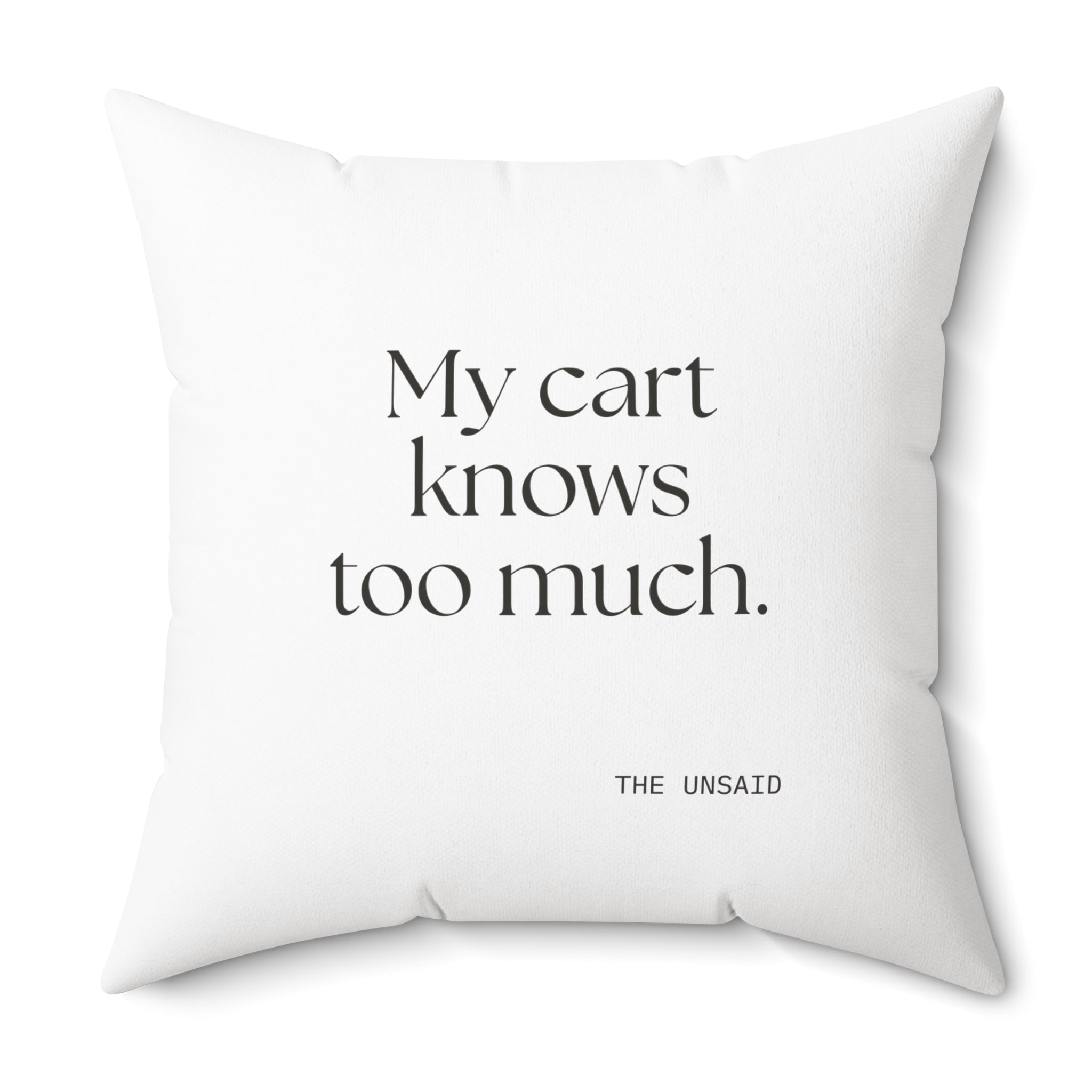 My cart knows too much - Throw Pillow - Dry Humor