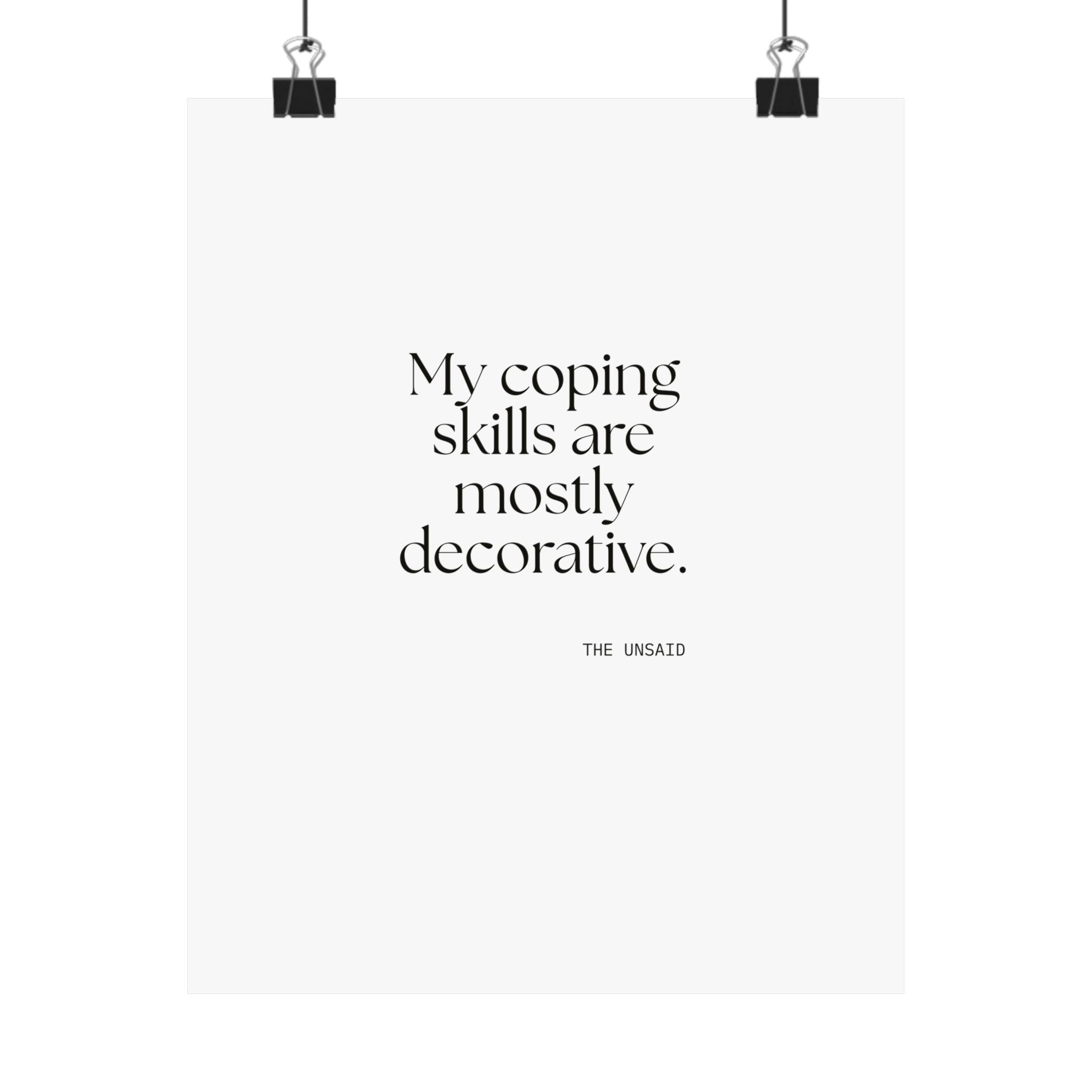 My coping skills are mostly decorative - Poster - For Introverts