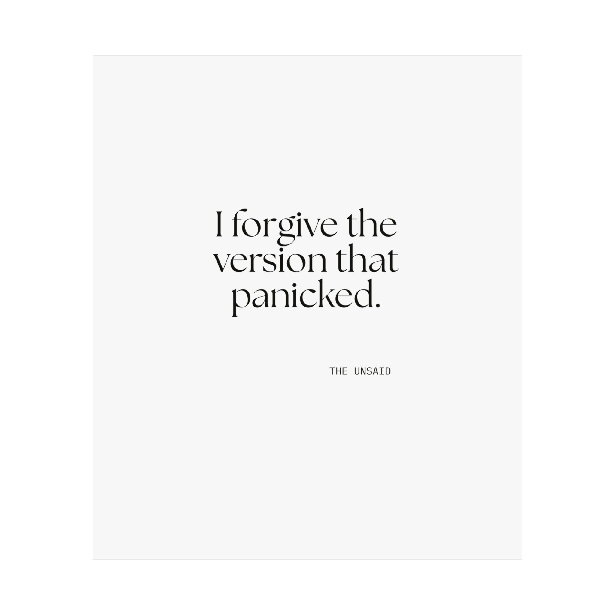 I forgive the version that panicked - Poster - Dry Humor