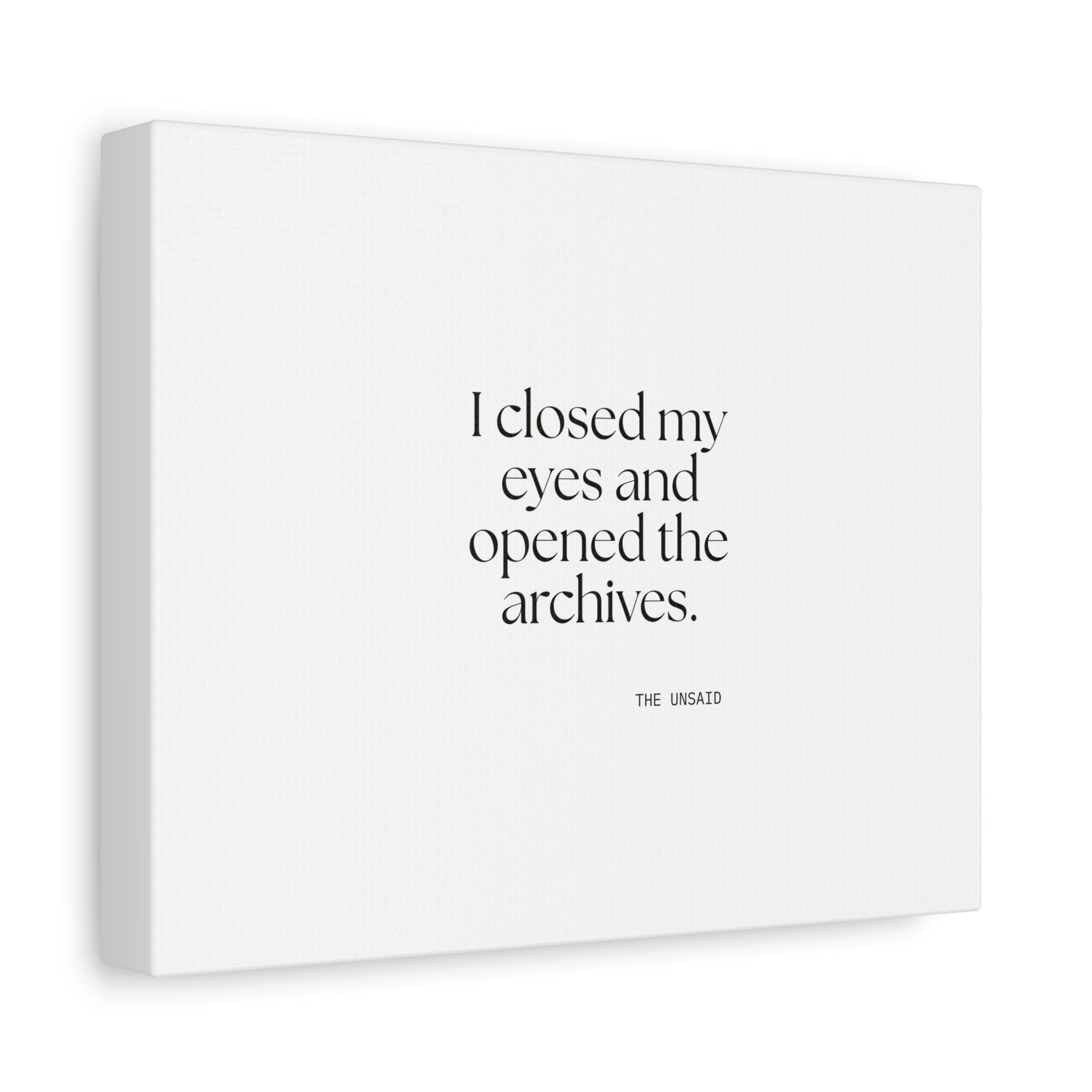 I closed my eyes and opened the archives - Canvas Print - For Overthinkers