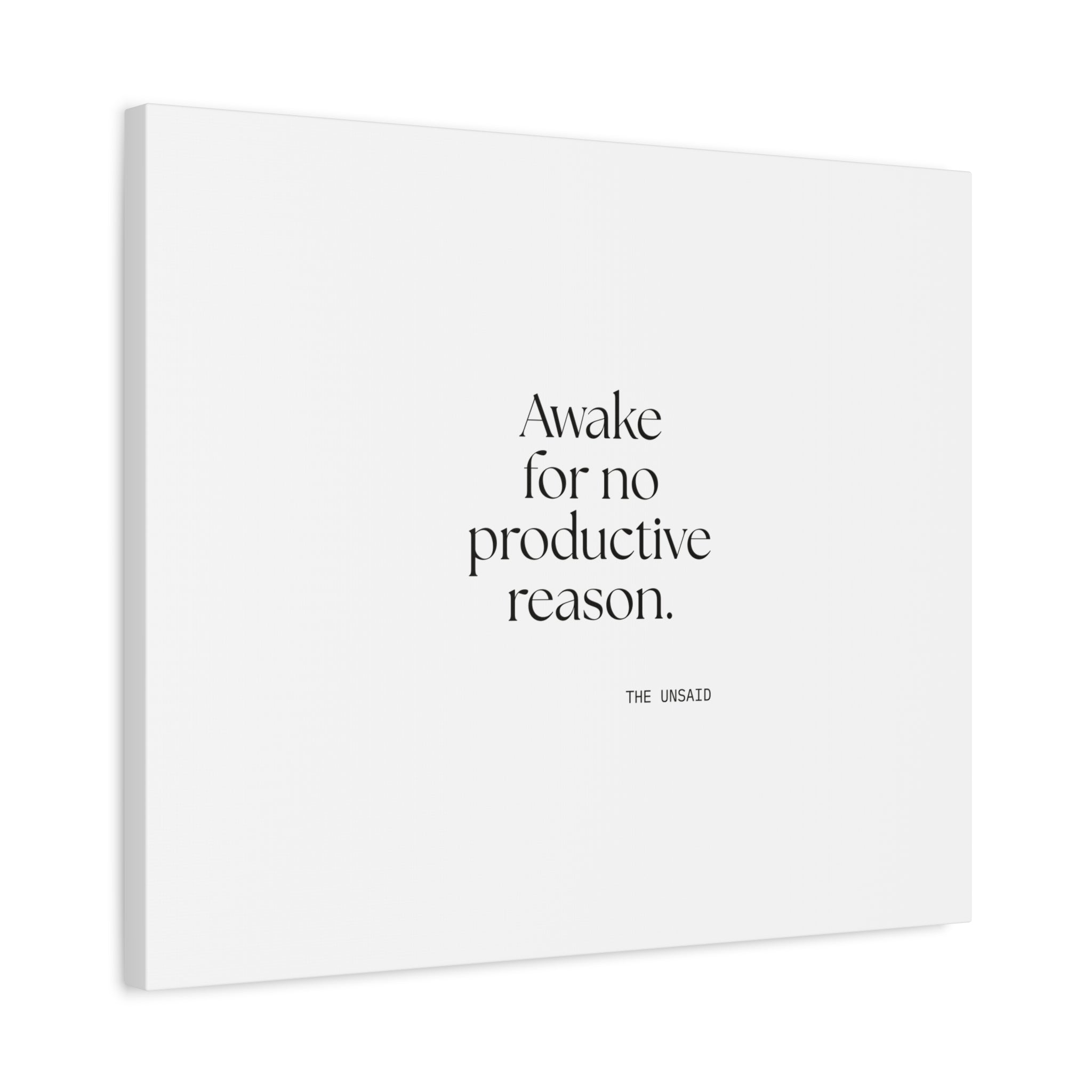 Awake for no productive reason - Canvas Print - For Overthinkers