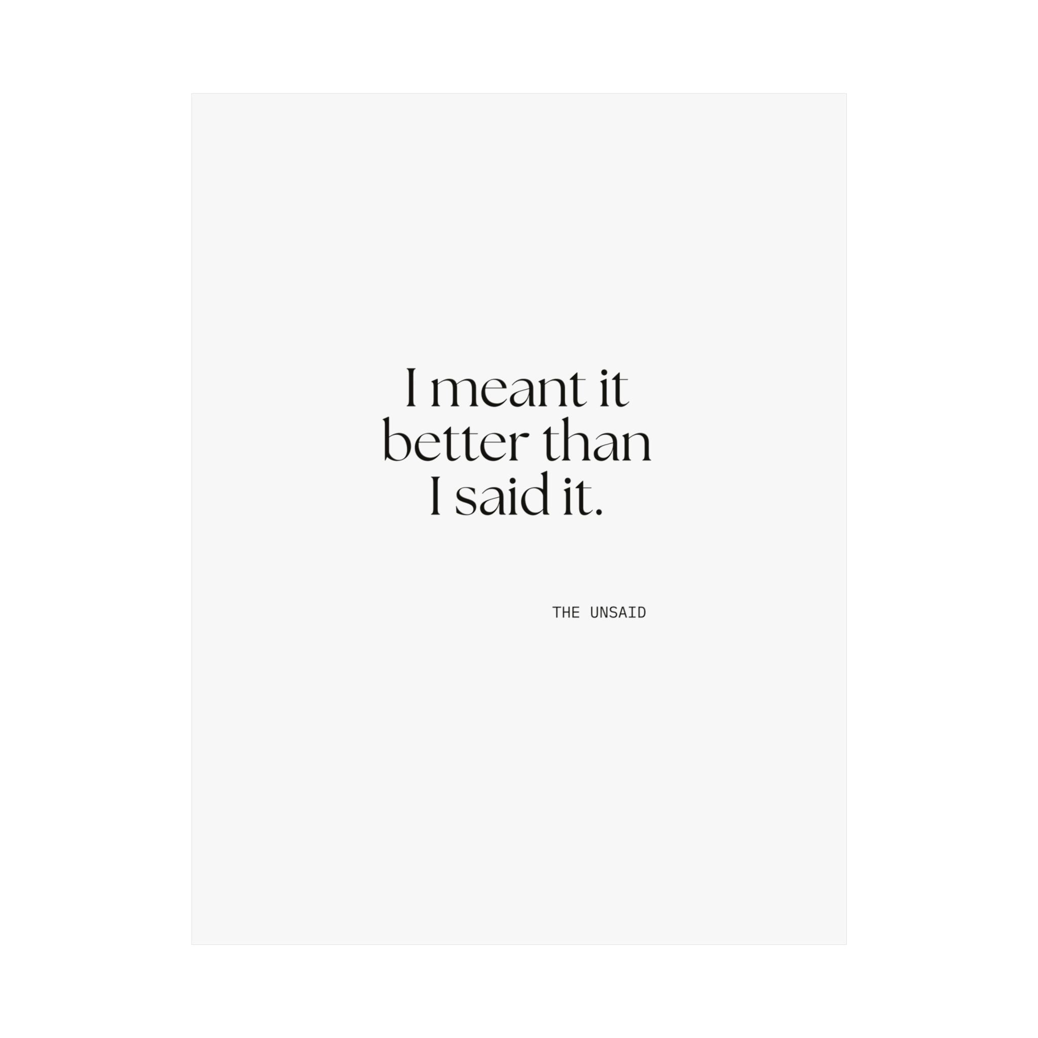 I meant it better than I said it - Poster - For Introverts