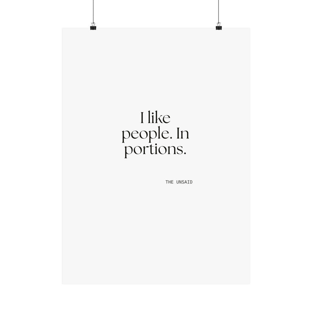 I like people. In portions - Poster - For Introverts