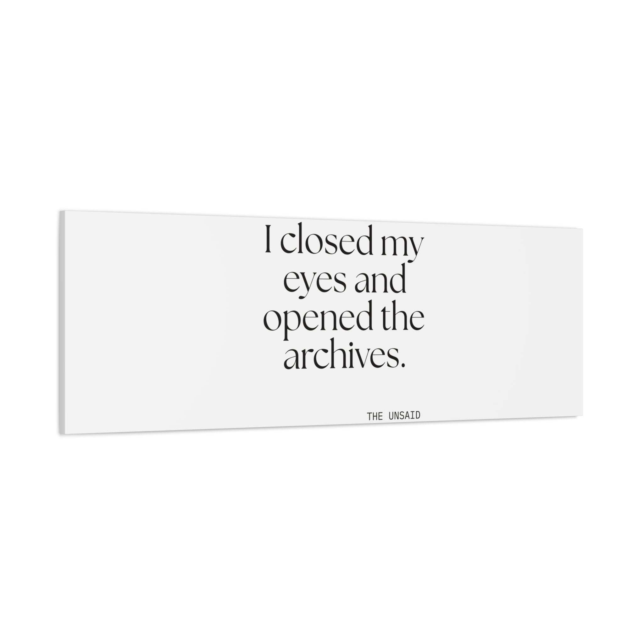 I closed my eyes and opened the archives - Canvas Print - For Overthinkers