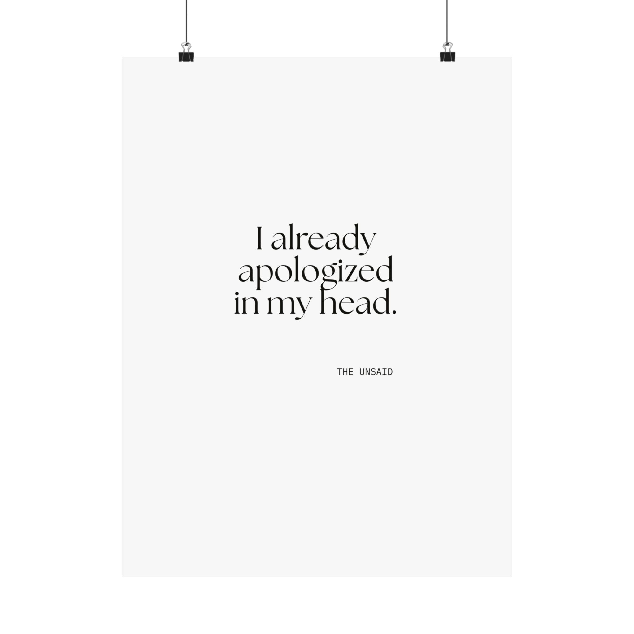 I already apologized in my head - Poster - For Overthinkers