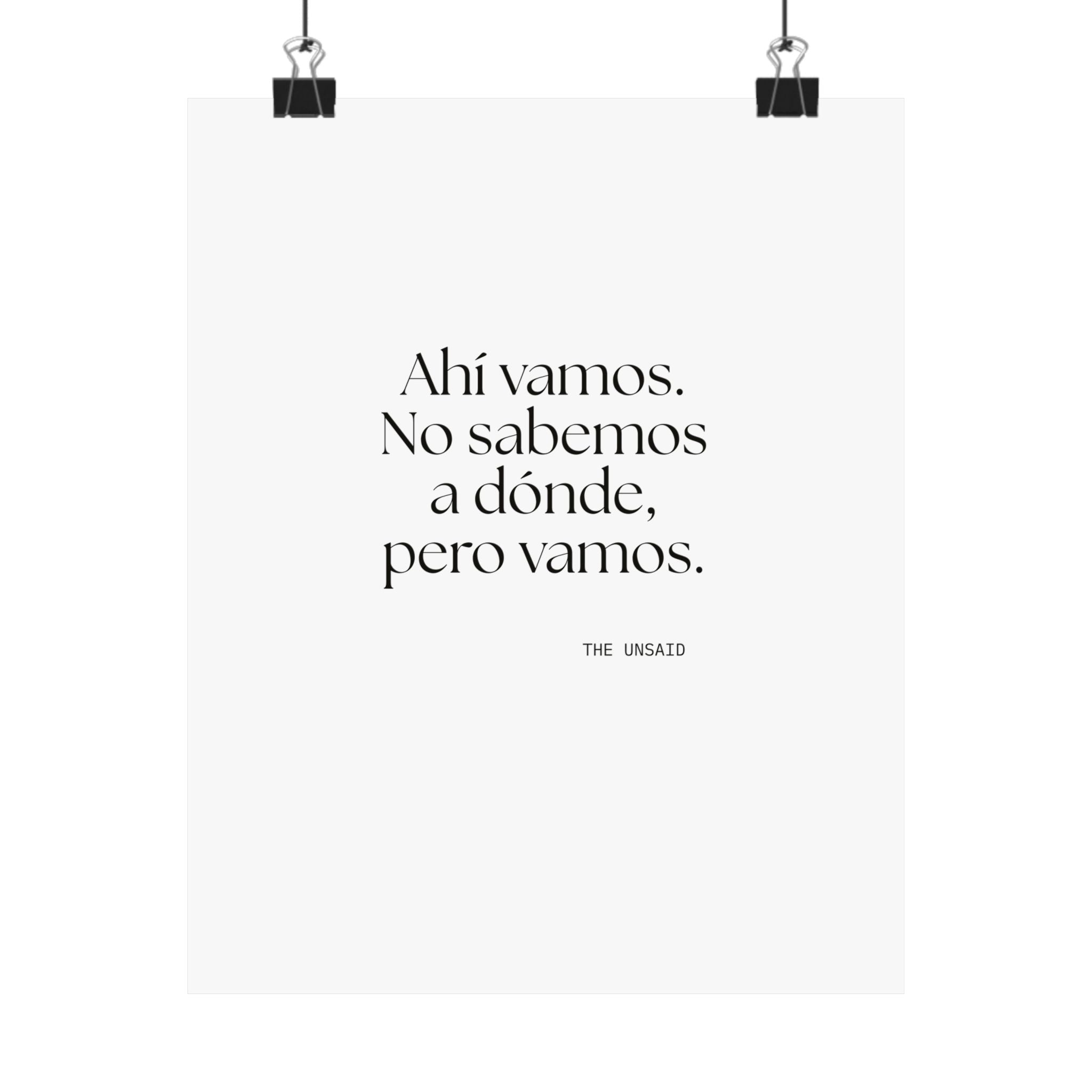 Ahí vamos. No sabemos a dónde, pero vamos - Poster - En Español