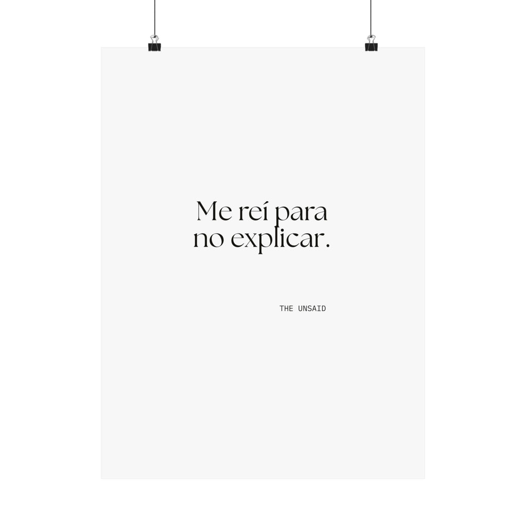 Me reí para no explicar - Poster - En Español