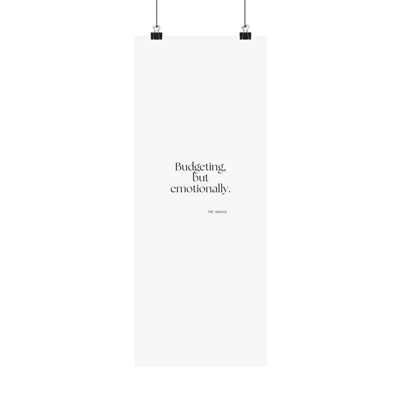 Poster — Budgeting, but emotionally.