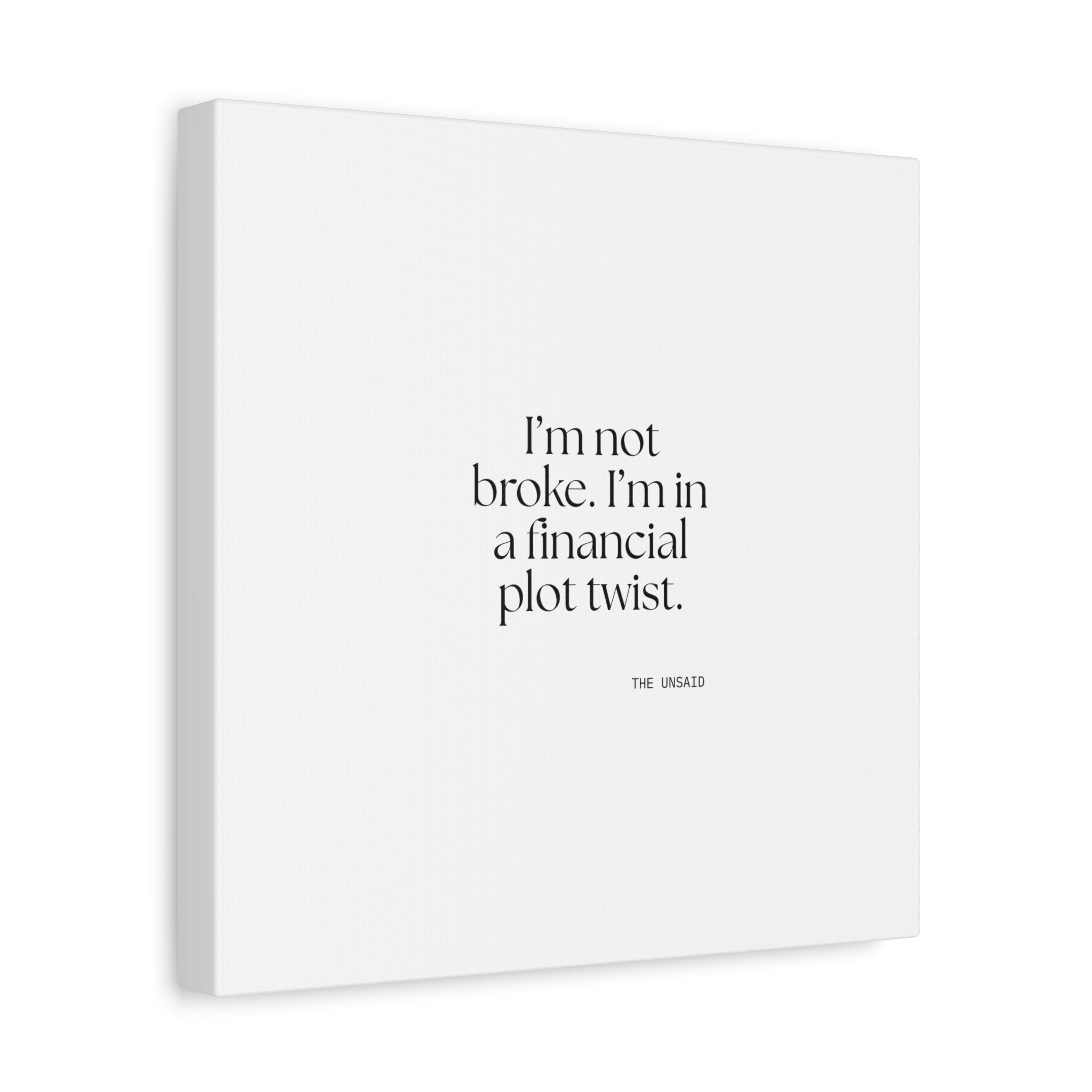 I’m not broke. I’m in a financial plot twist - Canvas Print - Dry Humor