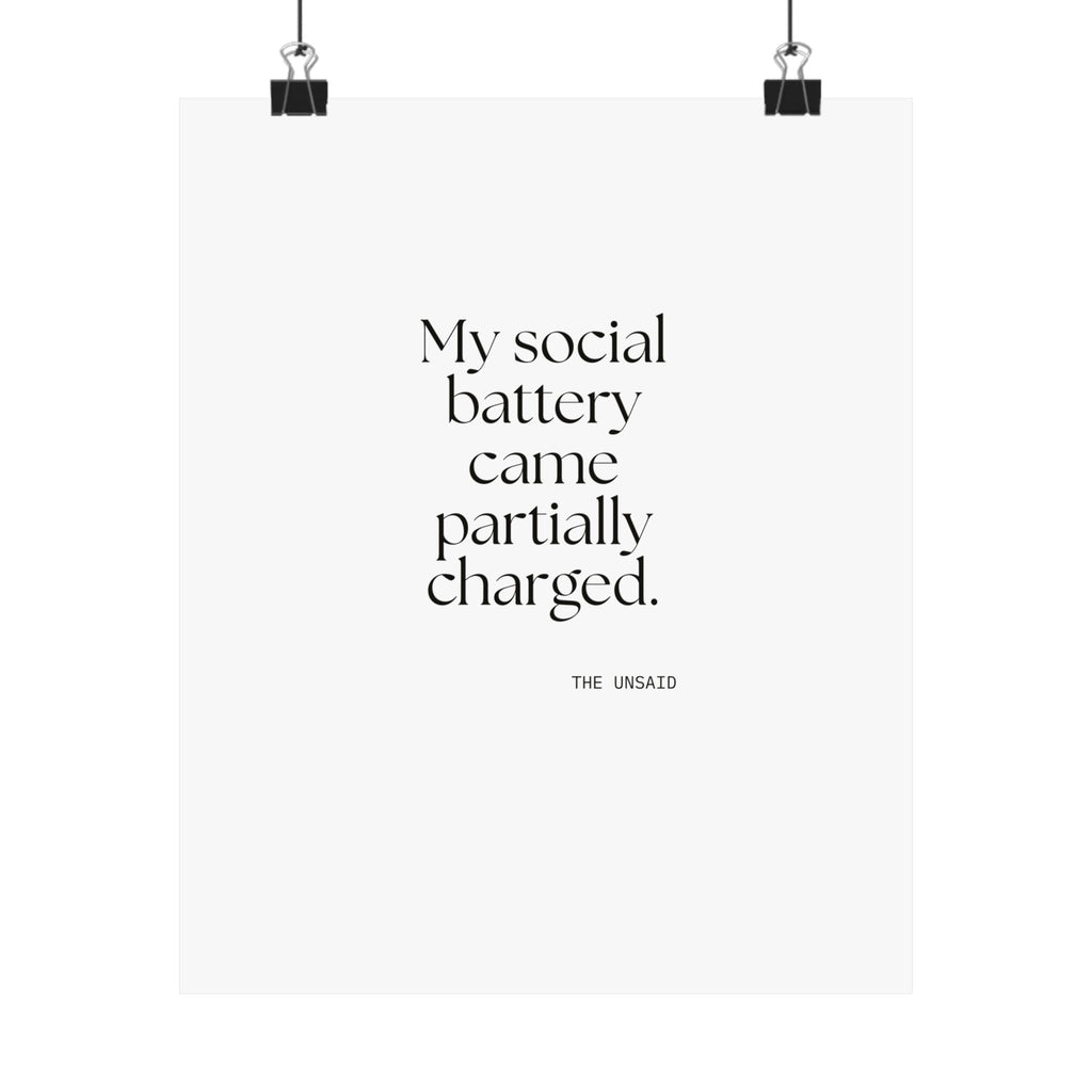 My social battery came partially charged - Poster - For Introverts