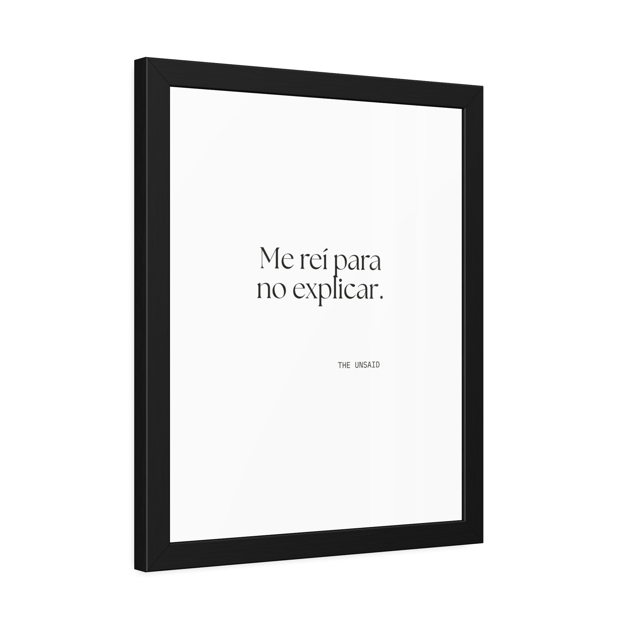 Me reí para no explicar - Framed Print - En Español
