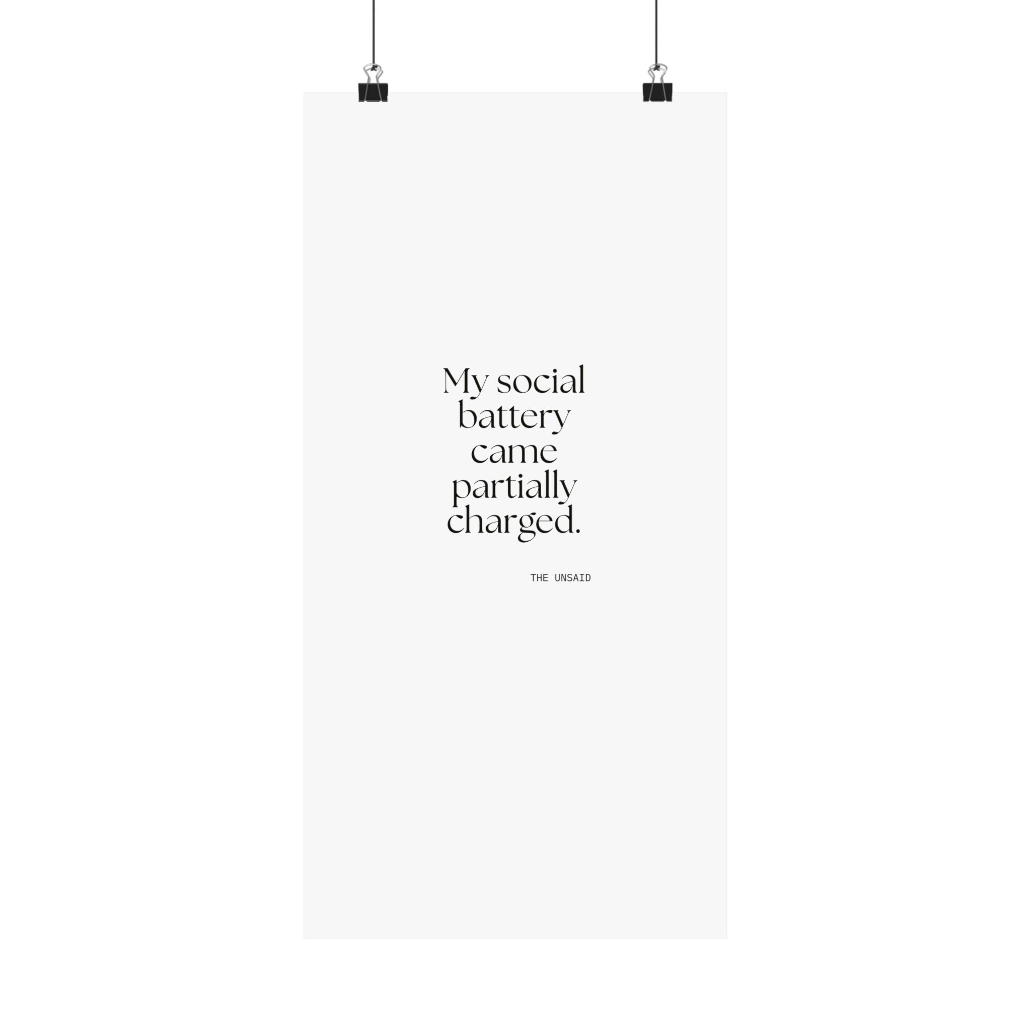 My social battery came partially charged - Poster - For Introverts