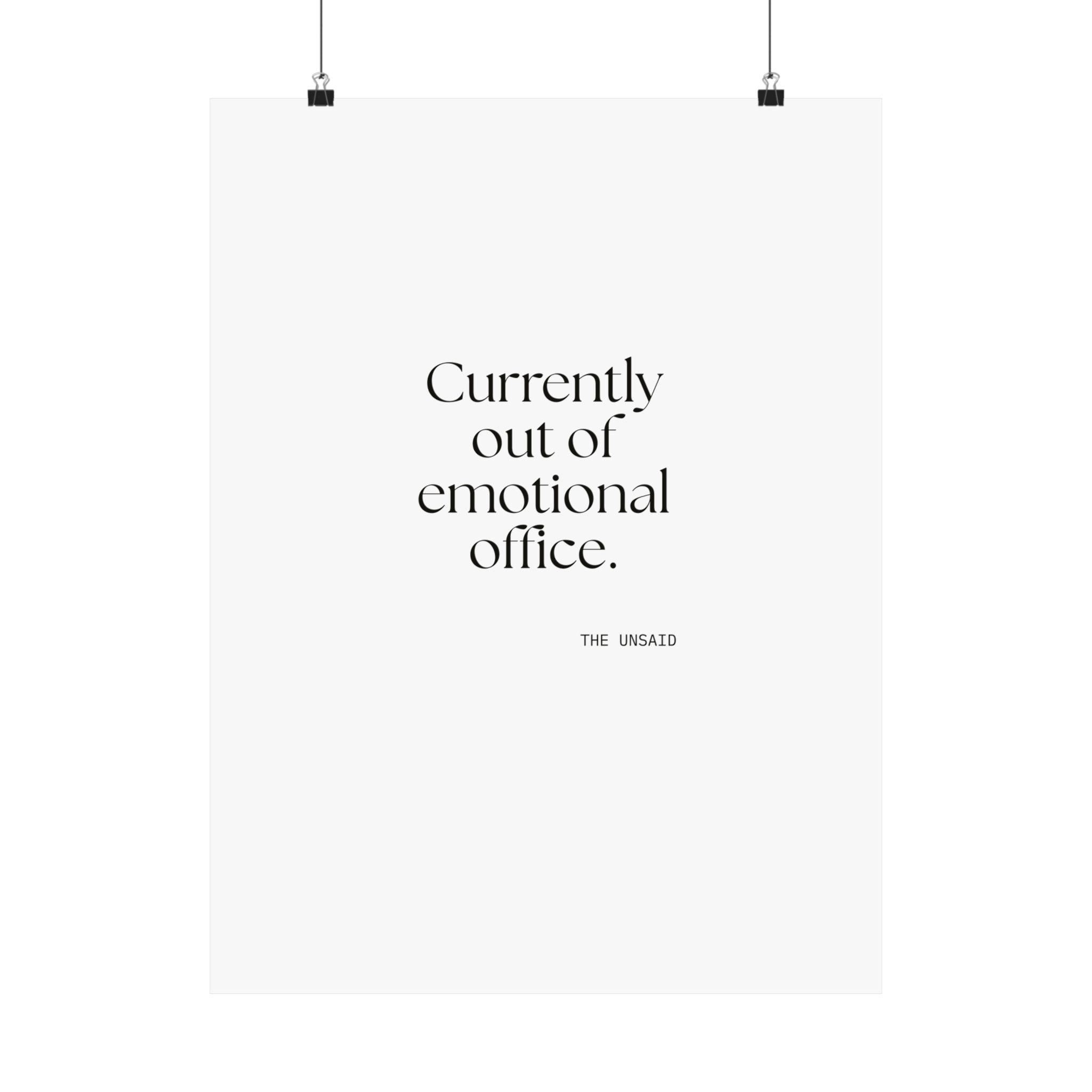 Currently out of emotional office - Poster - For Tired Days