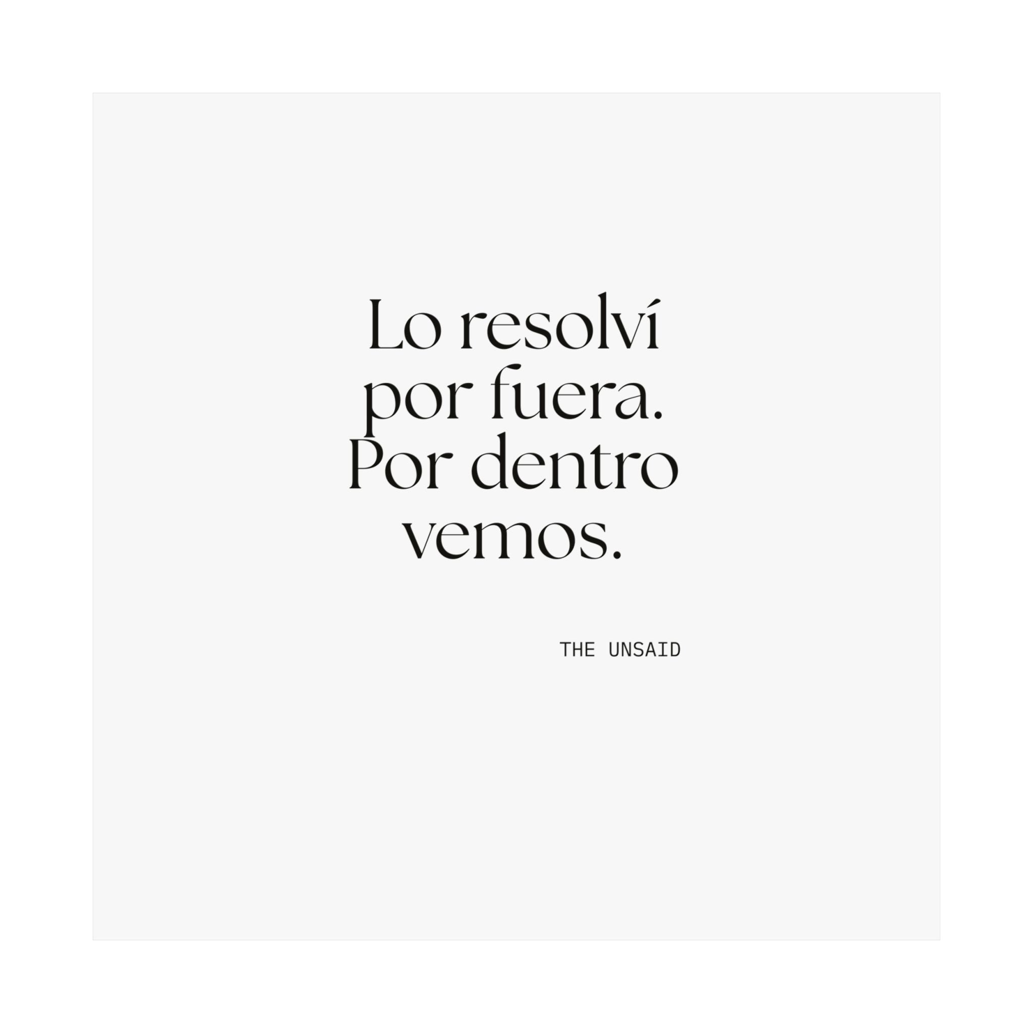 Lo resolví por fuera. Por dentro vemos - Poster - En Español