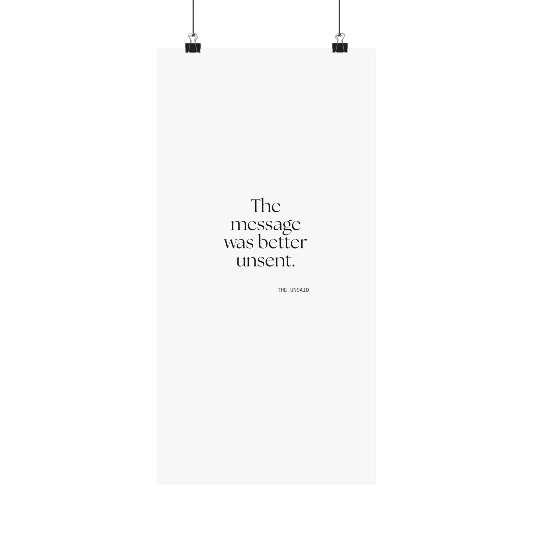 The message was better unsent - Poster - For Overthinkers