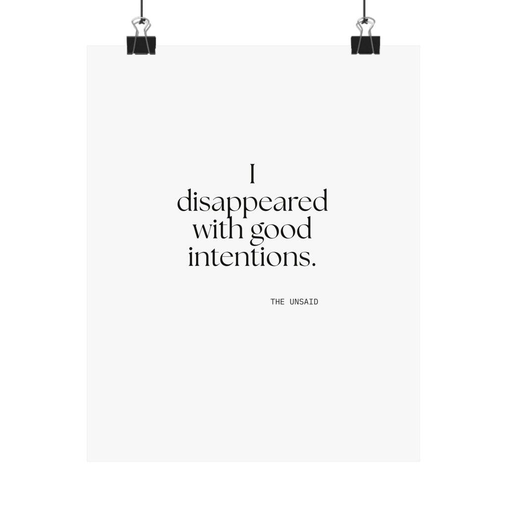 I disappeared with good intentions - Poster - For Introverts