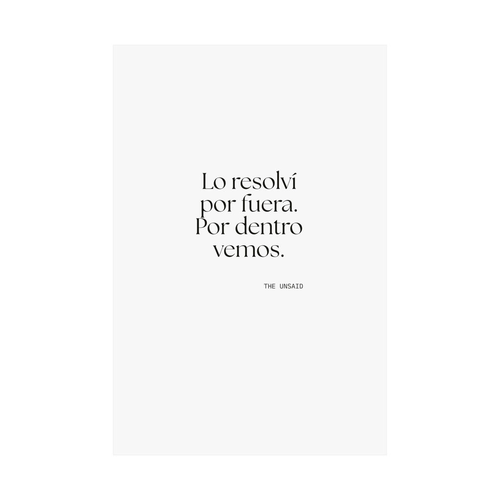 Lo resolví por fuera. Por dentro vemos - Poster - En Español