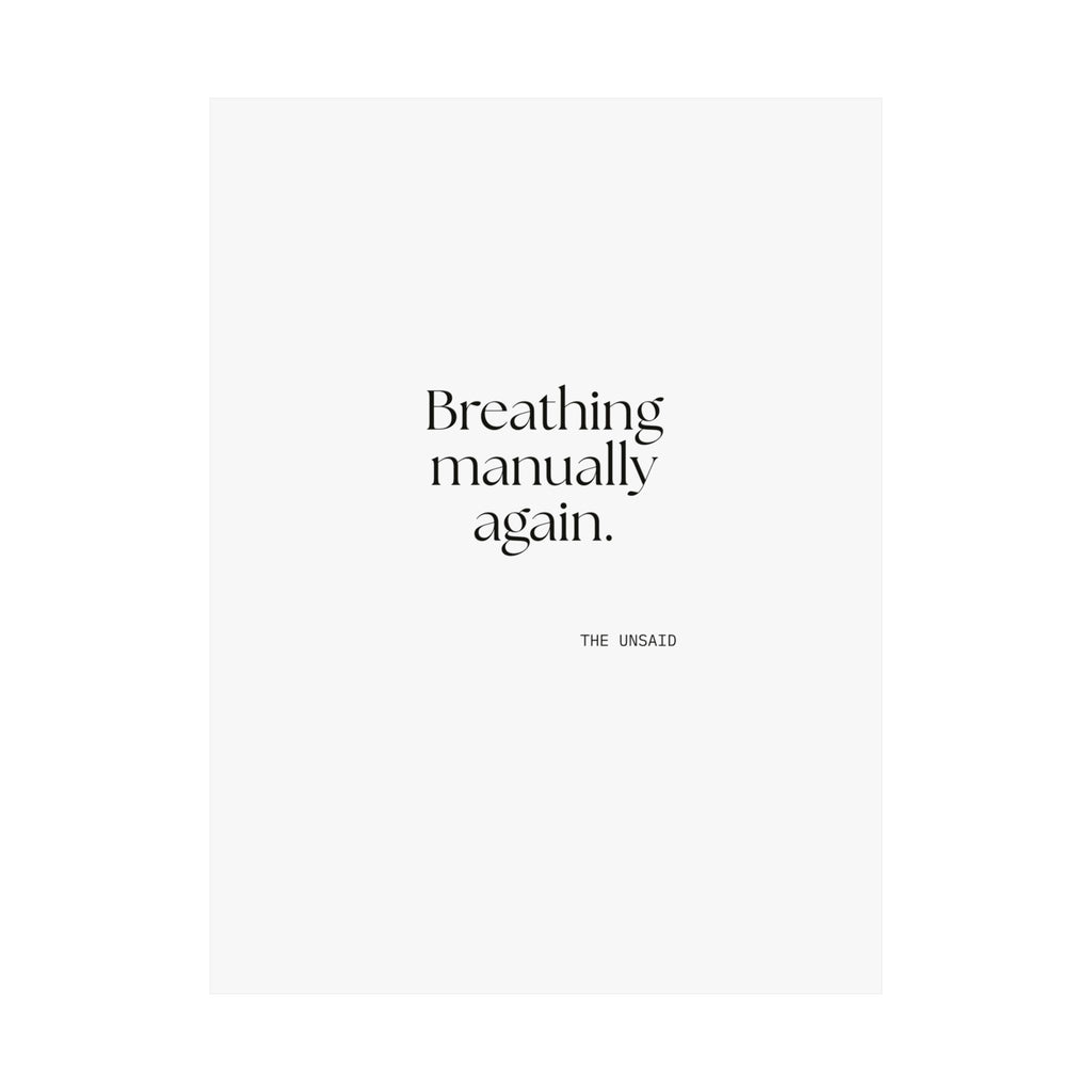 Breathing manually again - Poster - For Quiet Minds