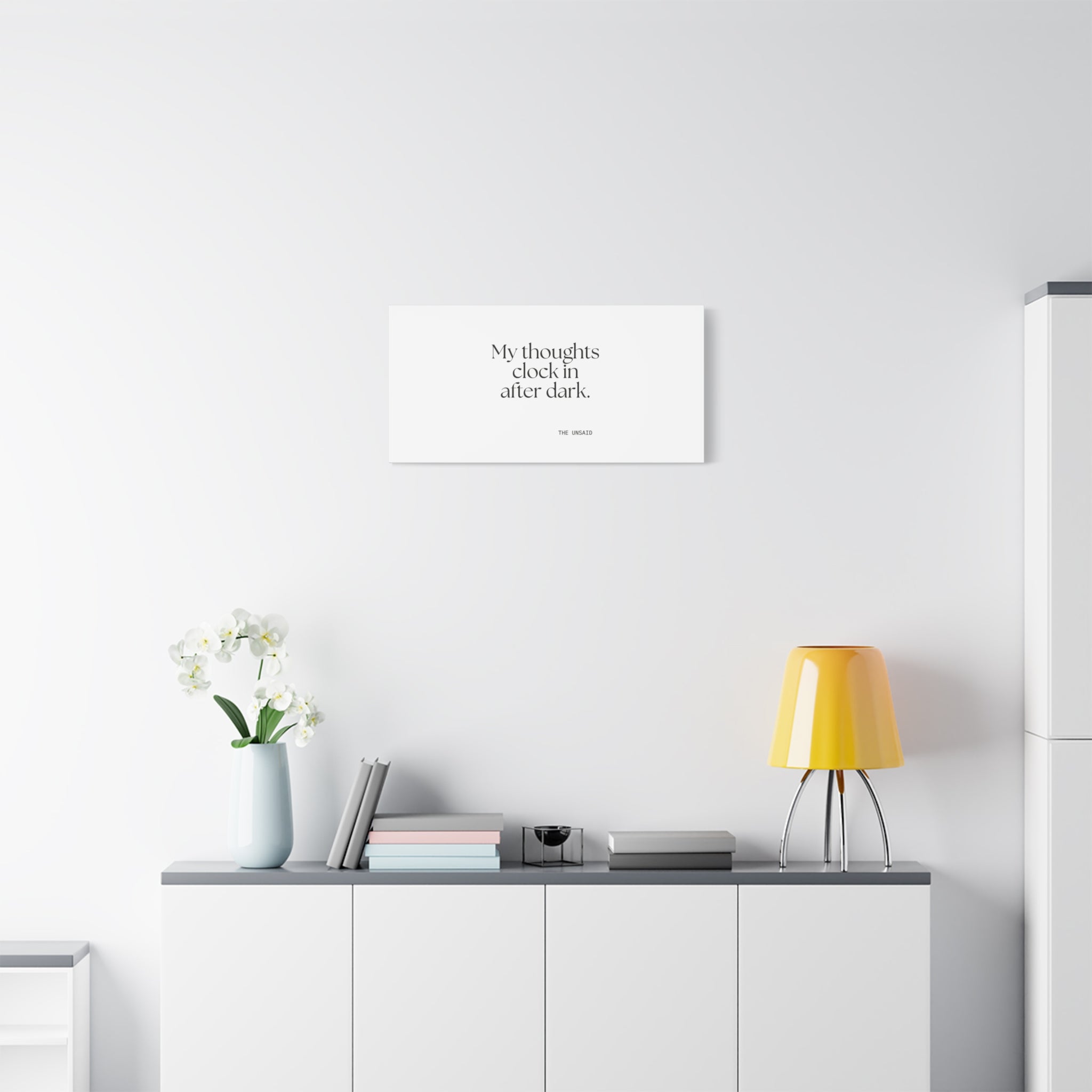 My thoughts clock in after dark - Canvas Print - For Overthinkers