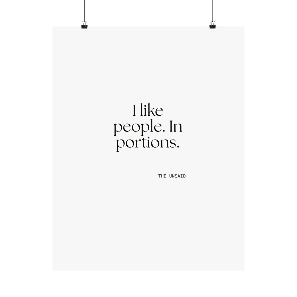 I like people. In portions - Poster - For Introverts