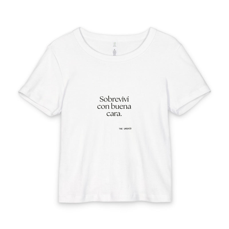 Baby Tee — Sobreviví con buena cara.