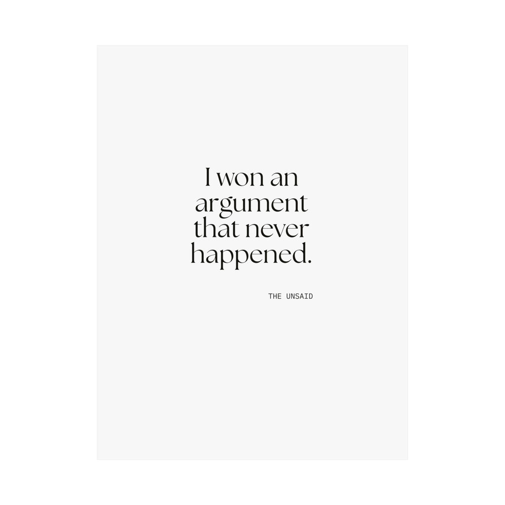 I won an argument that never happened - Poster - For Overthinkers